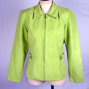 Coldwater Cree lime green zipper jacket blazer 10